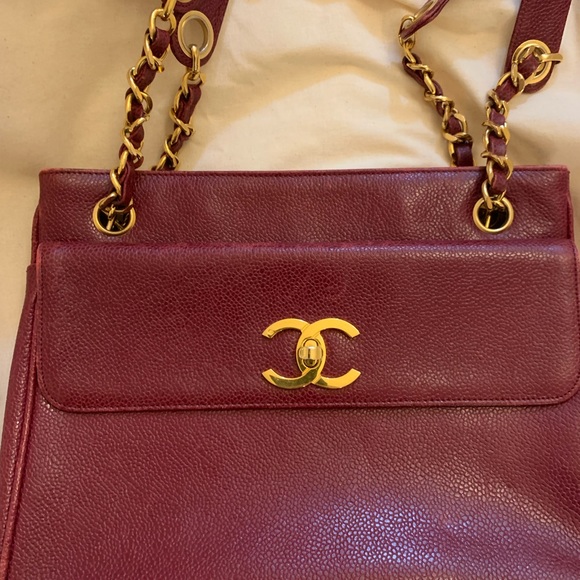 Chanel vintage timeless tote Bordeaux - Picture 2 of 12